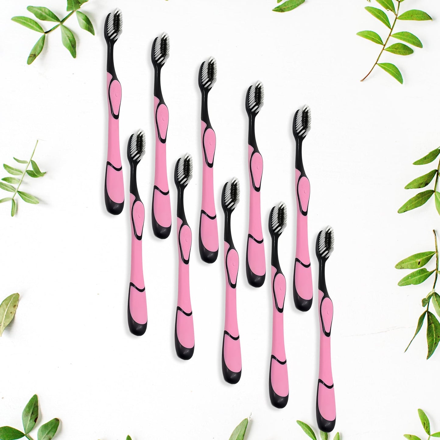 Soft Toothbrush With Plastic Round Box for Men and Women, Kids, Adults Plastic Toothbrush (10 pcs Set / Mix Color)