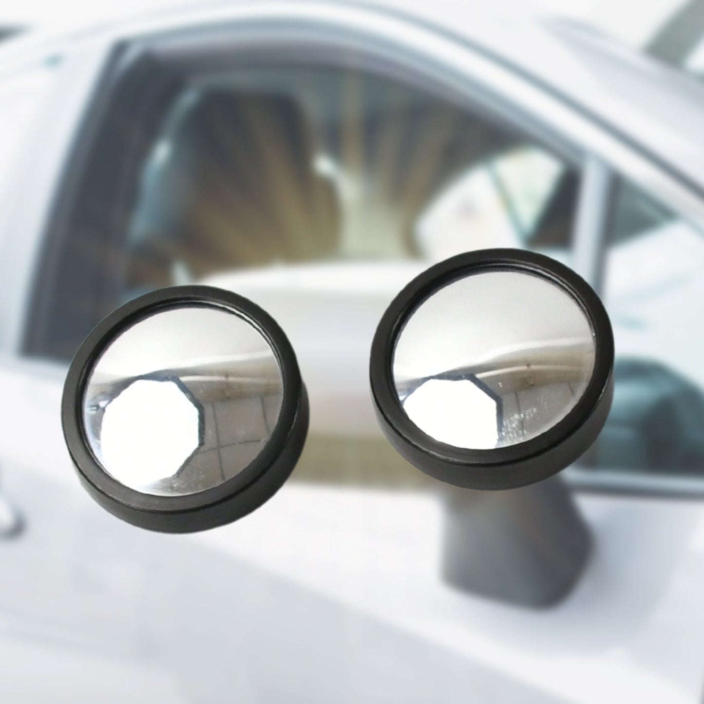 Car Blind Spot Side Mirror Round HD Glass Blindspot Mirror Convex Rear View Mirror, Car Mirror Accessories Suitable to All Cars, Frameless Design (2 Pcs Set)