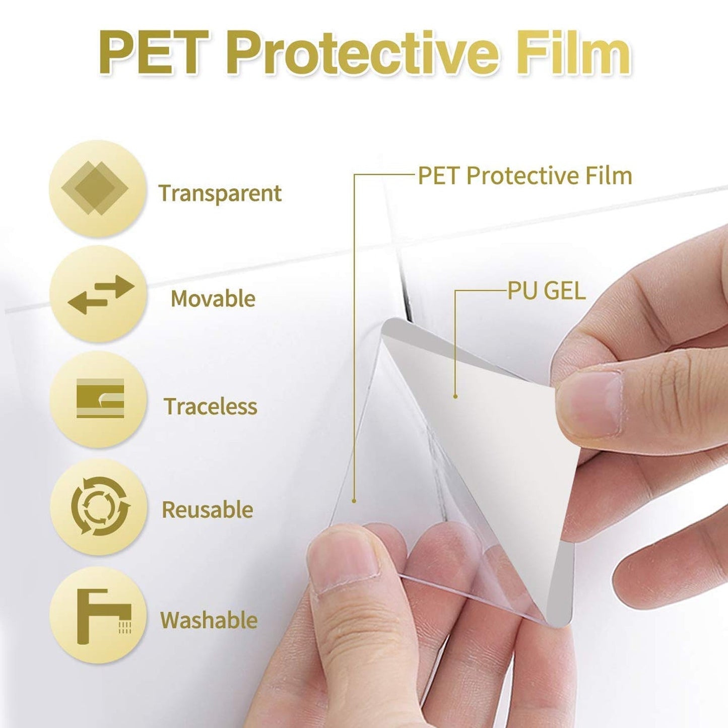 SOVELY Pack of 30 New Double Side Tape Sticker, Strong Waterproof Wall Indoor Nano Adhesive, Transparent Gel, No Trace, Multipurpose Removable Use for Bedroom, Home, Kitchen, Hotel, Kids' Projects