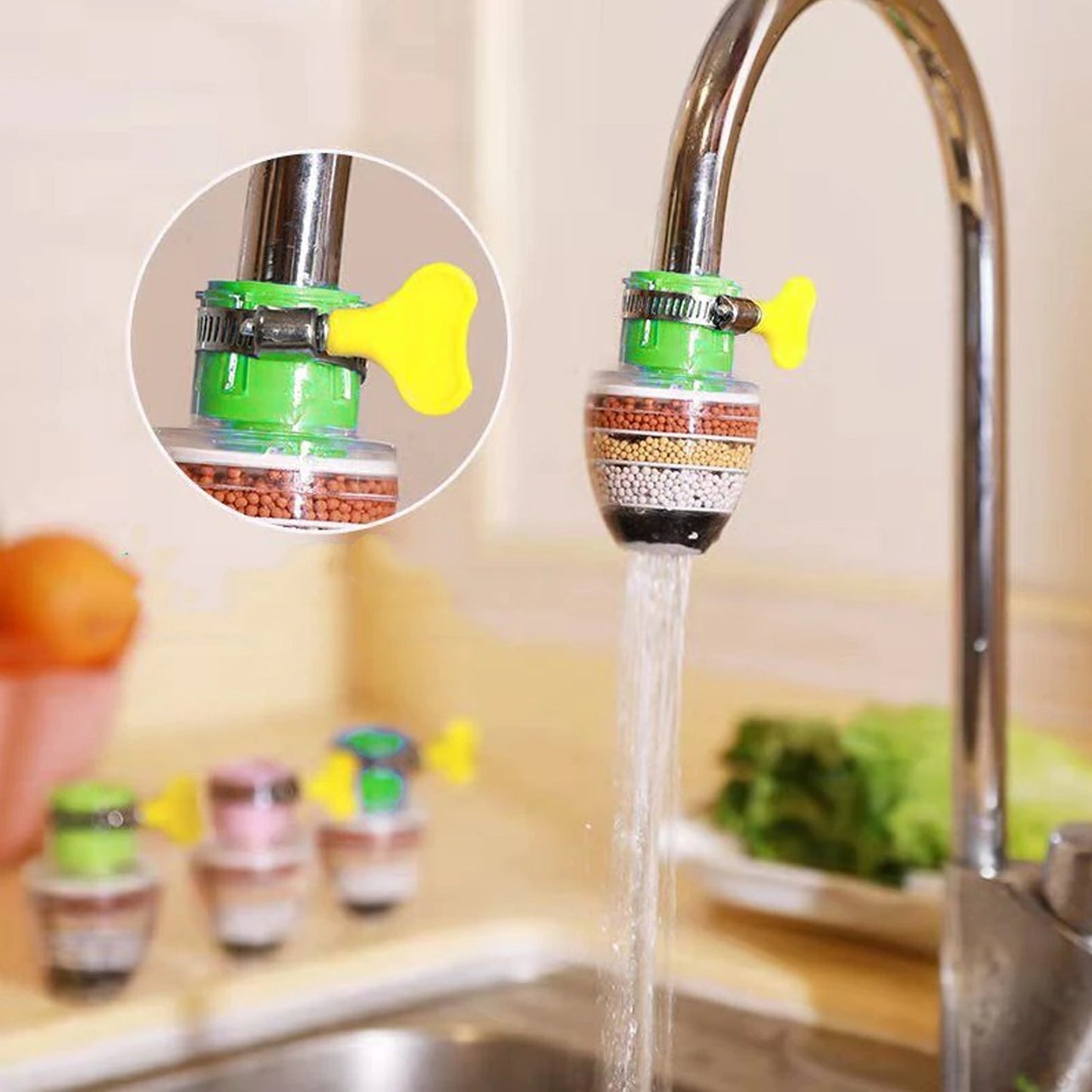 9092 Water Faucet, Clean Purifier Filter Cartridge Water Tap, Upgrade Universal Interface Faucet Filter (Six Layer Purifier)