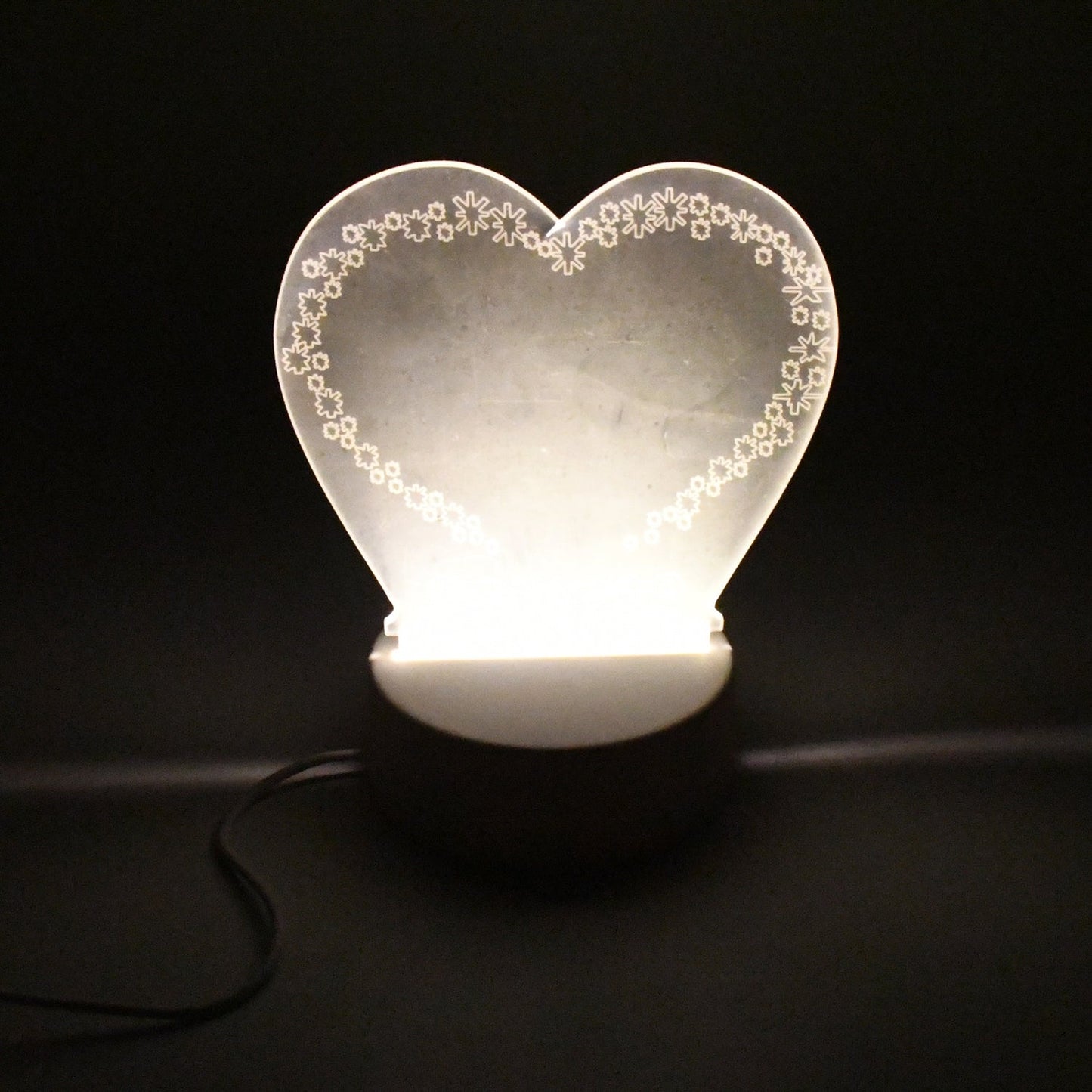 Creative Visualization Lamp 3 D Acrylic Decorative Lamp for Creative Keeps Notes Drawing Table Lamp for Home Decor / Bedroom / Gift / Office Decoration / Erasable Board (Heart-Shape / 1 pc)