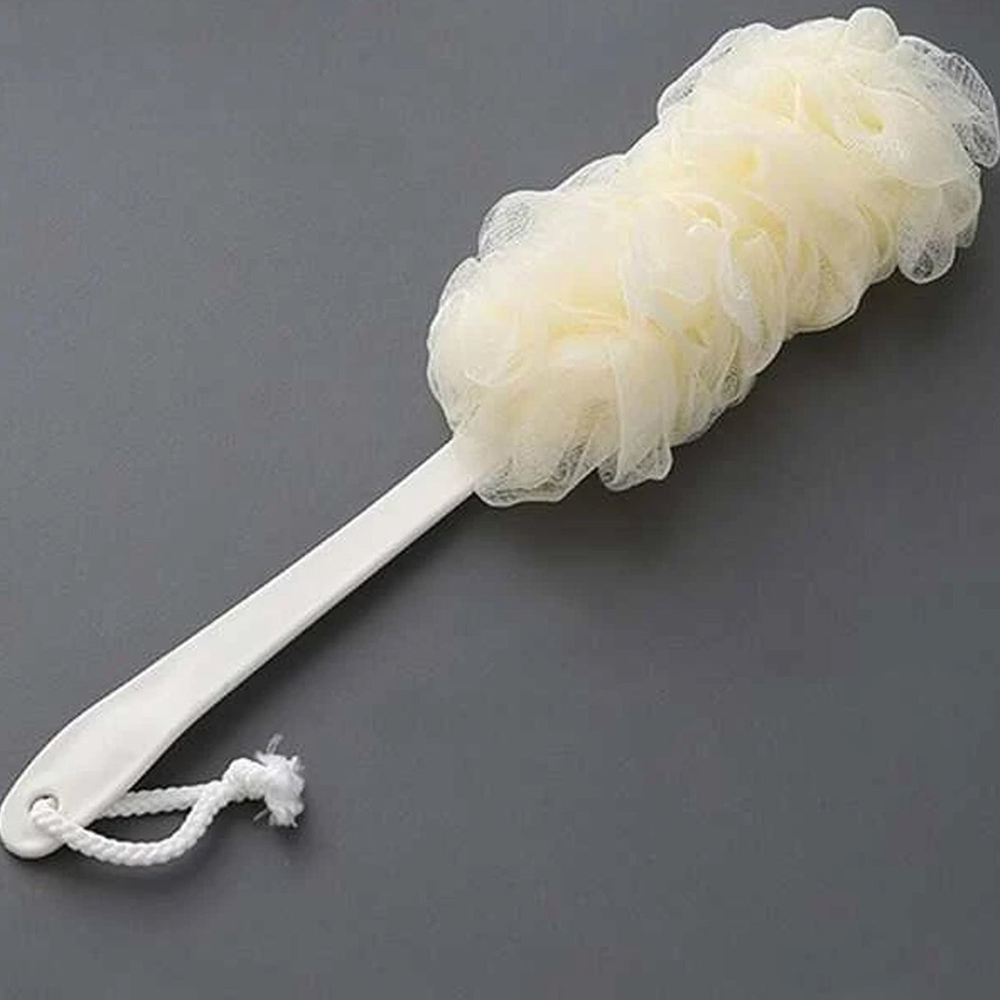 6702 Loofah Back Scrubber for Shower, Long Handle Bath Sponge Shower Brush, Soft Nylon Mesh Back Cleaner Washer, Body Bath Brush for Women and Men, Bathroom Shower Accessories