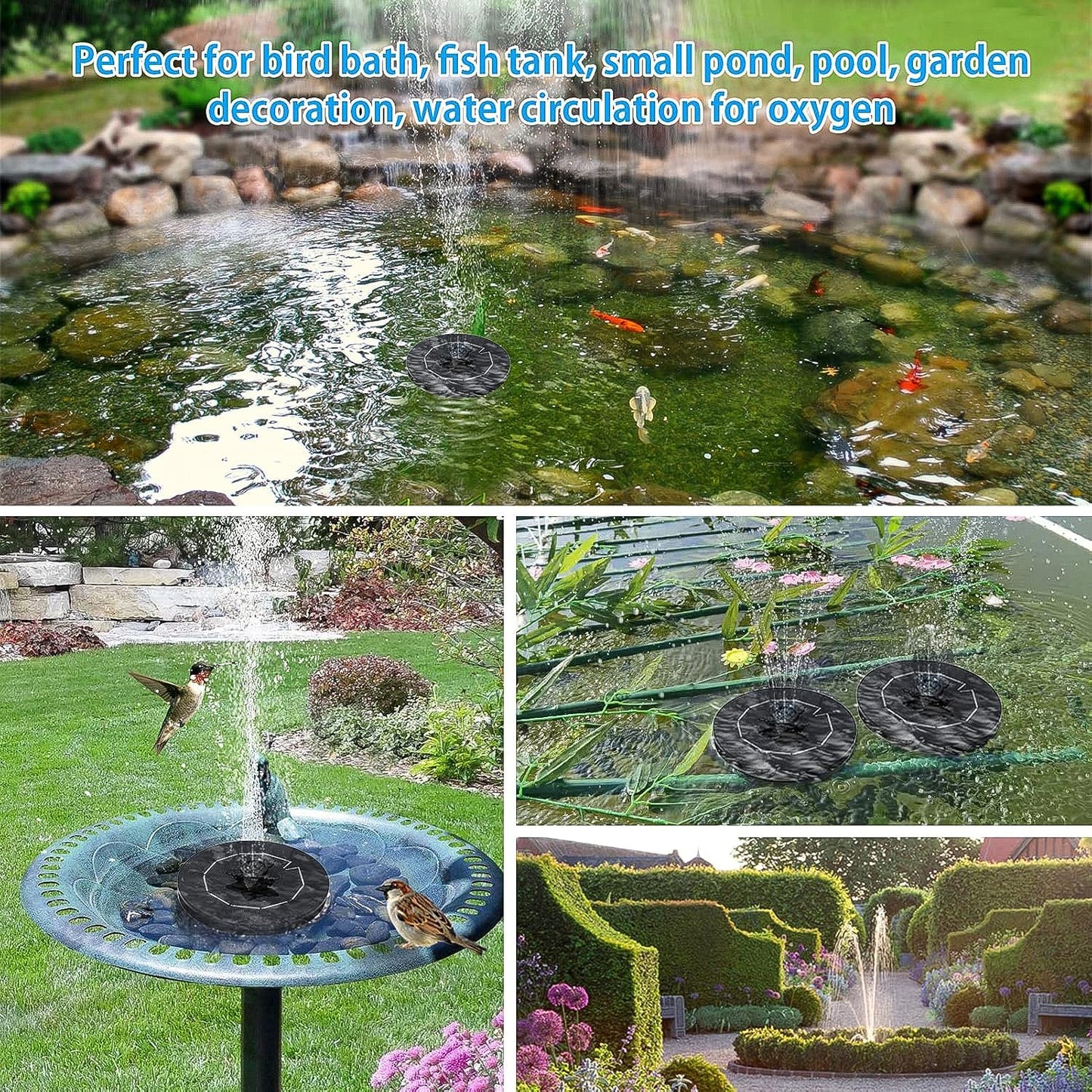 Solar-Powered Floating Water Fountain Pump Kit