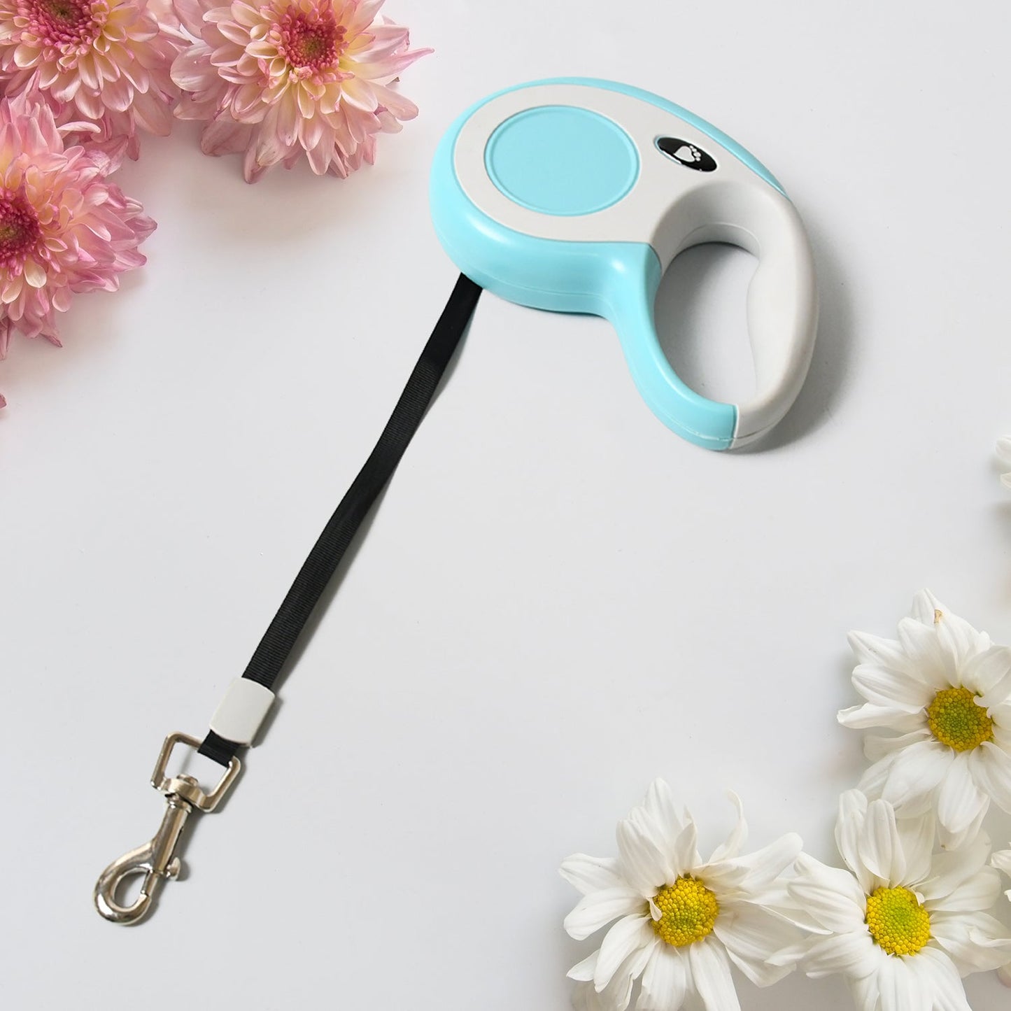 Retractable Dog Leash, Pet Walking Leash with Anti-Slip Handle, Strong Nylon Tape, Tangle-Free, One-Handed One Button Lock & Release, Suitable for Small / Medium Dog Or Cat, 16.5 ft (5 m)