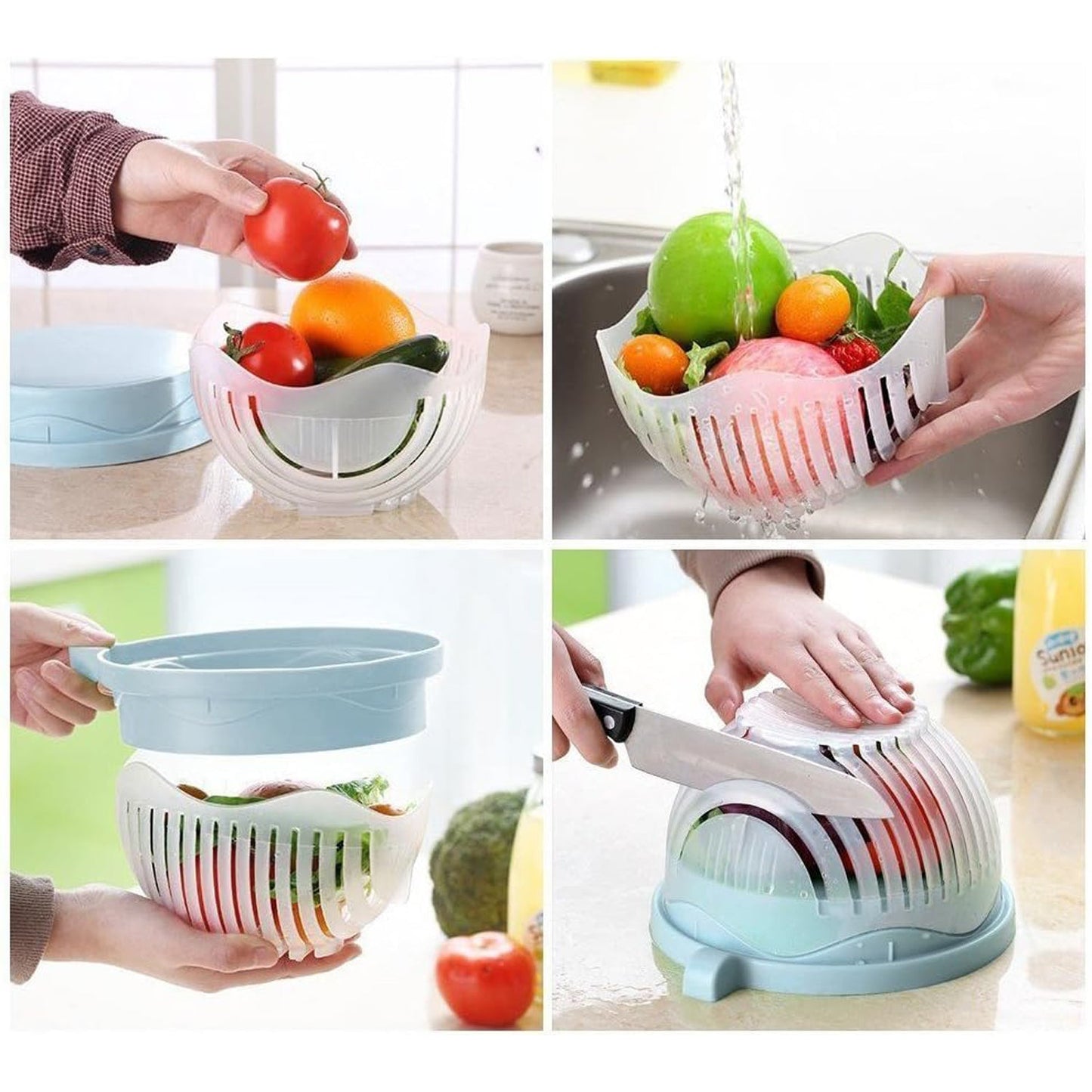 Plastic 60 Seconds Salad Cutter Salad Maker Salad Bow (1 Pc)