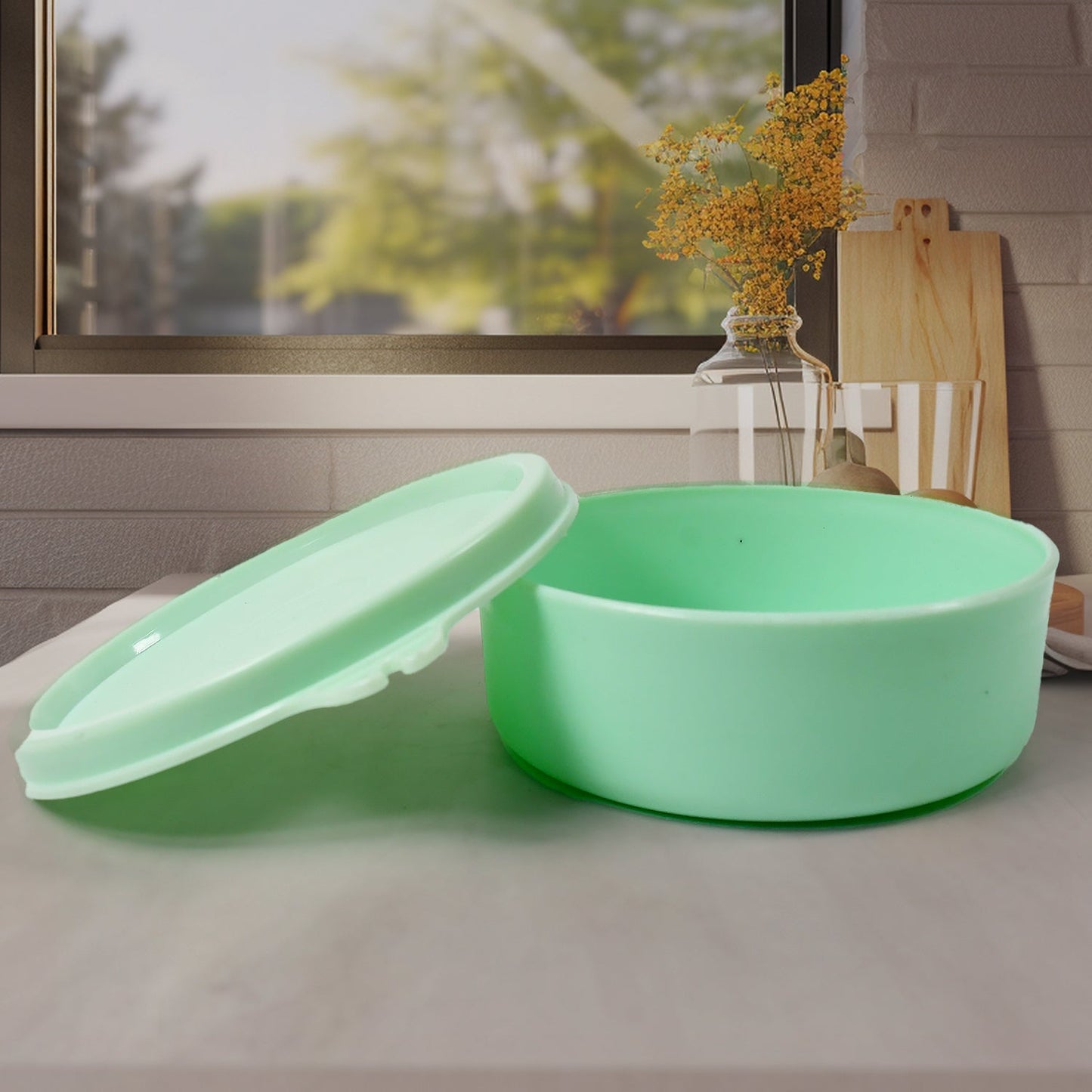 Ganesh 4In1 Tiffin Box-Lunch Box | 3 Stainless Steel Containers 300 Ml Approx & Plastic Salad Container 200 Ml Approx| Plastic lid Box | Round Zip Bag | Leak Proof | Microwave Safe for Office, College and School for Men, Women