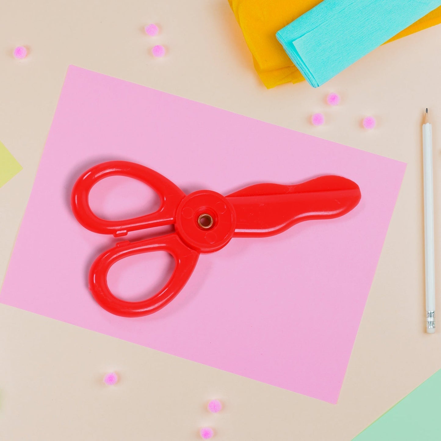 1587 Plastic Child-Safe Scissor Set, Toddlers Training Scissors, Pre-School Training Scissors and Children Art Supplies