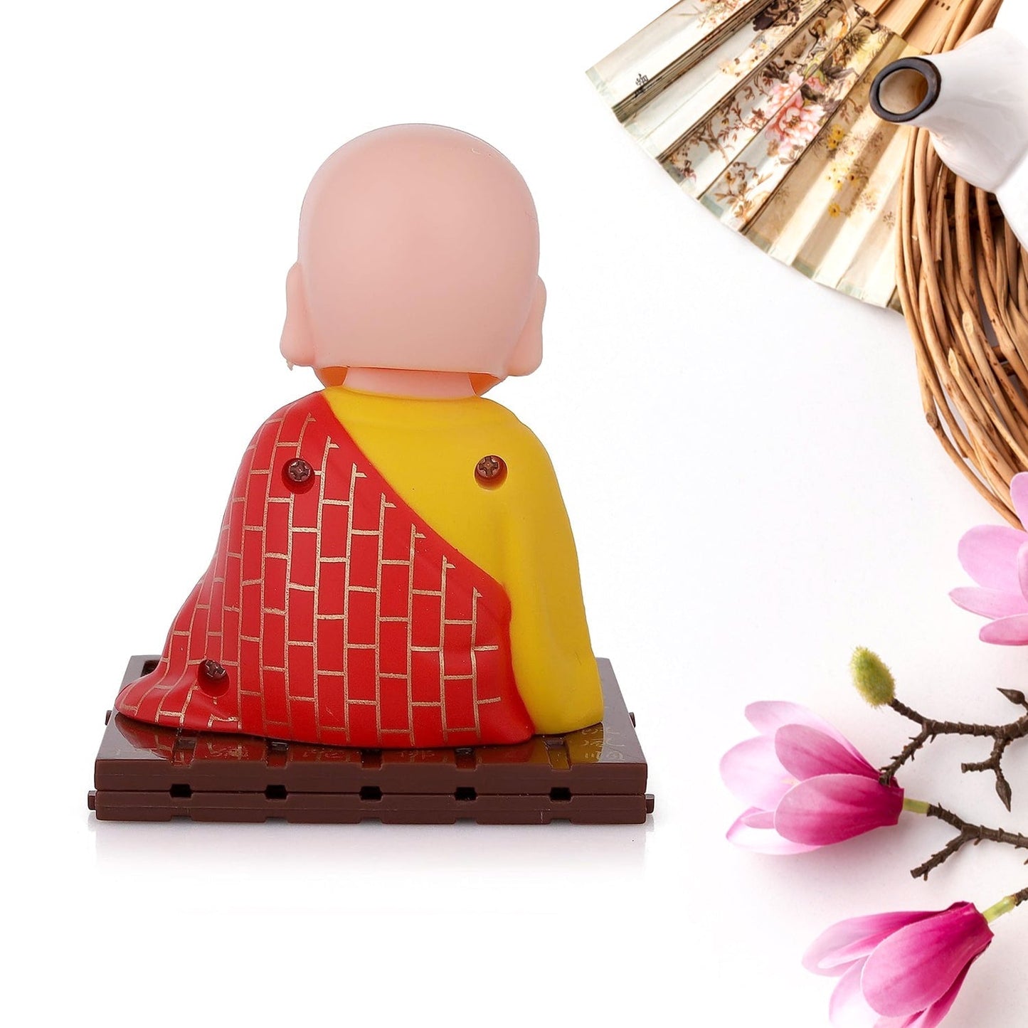 Solar Powered Sitting Buddha Statue, Moving Head and Hand (1 Pc / Medium)