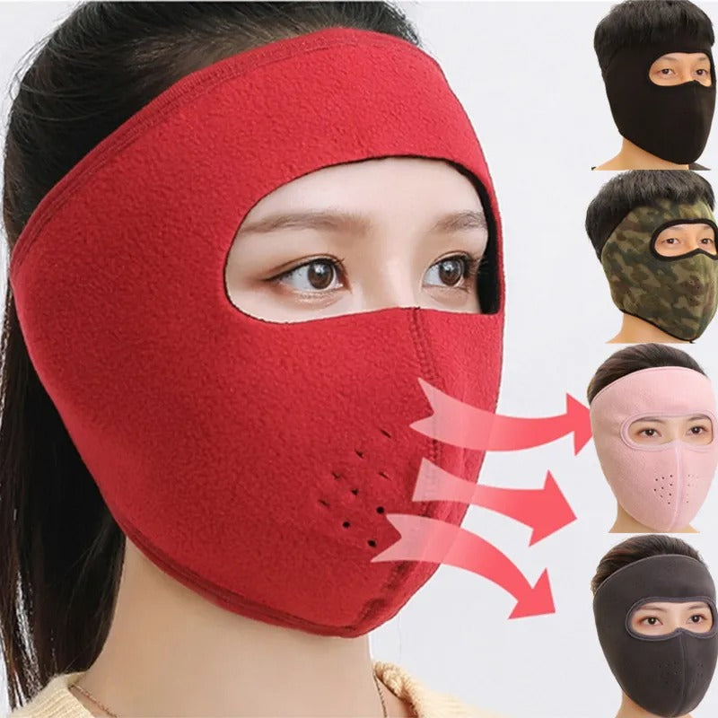Unisex Winter Face Mask Full Protection Windproof Breathable Warm Fleece with Goggles Removable Lens