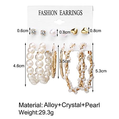 Combo Big Pearl Earrings Female Elegant Bow Earrings Multi Designs Stunning Earrings For Women Girls Combo of 7 Pair Earrings for Girls and Women Western Earring set For Office, Party, Korean fashion