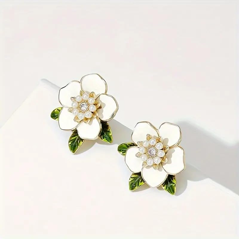 Combo Earrings Pack Pastel Petals Drop Earrings Flower Design Drop Earrings And Vintage Golden Round Earrings Fashion Ear Stud Earrings Circle Earrings for Women & Girls Pack of 2 Pair Earrings Set 2 Pair