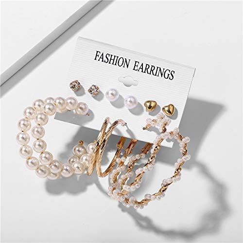 Combo Big Pearl Earrings Female Elegant Bow Earrings Multi Designs Stunning Earrings For Women Girls Combo of 7 Pair Earrings for Girls and Women Western Earring set For Office, Party, Korean fashion