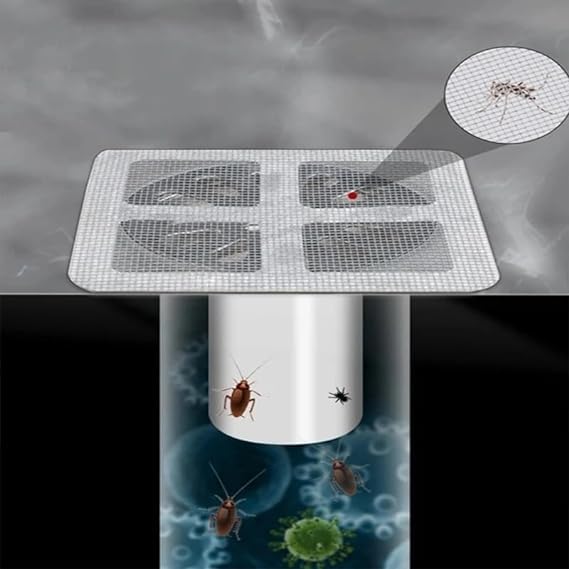 Shower Drain Hair Catcher Mesh Stickers Pack of 15