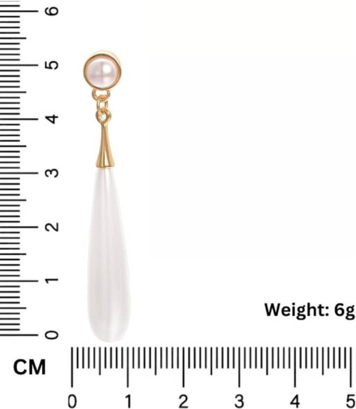 Combo Of Attractive and Stylish Water Drop Long Pearl Earrings Danglers and Gold Tone White Pearls Small Heart Ear Jacket Fashion Ear Stud Earrings For Women Girls Faux Pearl Love Heart Ear Studs