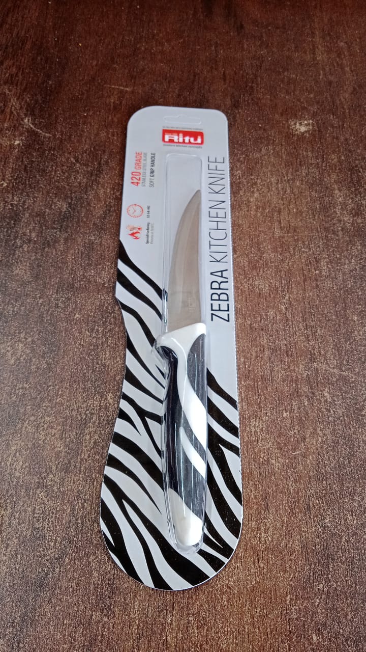 Ritu Sharp Stainless Steel Blade Zebra Kitchen Knife