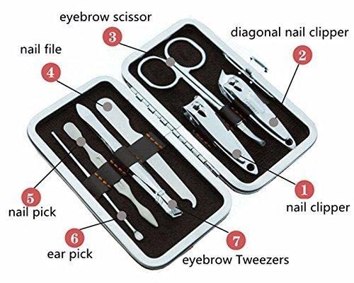 SOVELY 7 In 1 Manicure Kit, pedicure tools for feet, Nail Clipper, Manicure Pedicure kit for women and Men Grooming Kit, Acne Needle, Nail Filer Kit Professional Manicure Pedicure Set With Case