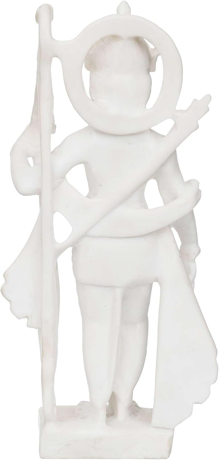Sovely White Marble Standing Ram Ji Murti for Pooja Room Standing Ram Ji Hindu Lord Ram Ji Statue for Home Temple Idol Murti Best for Gift, Ram Lala Marble Murti