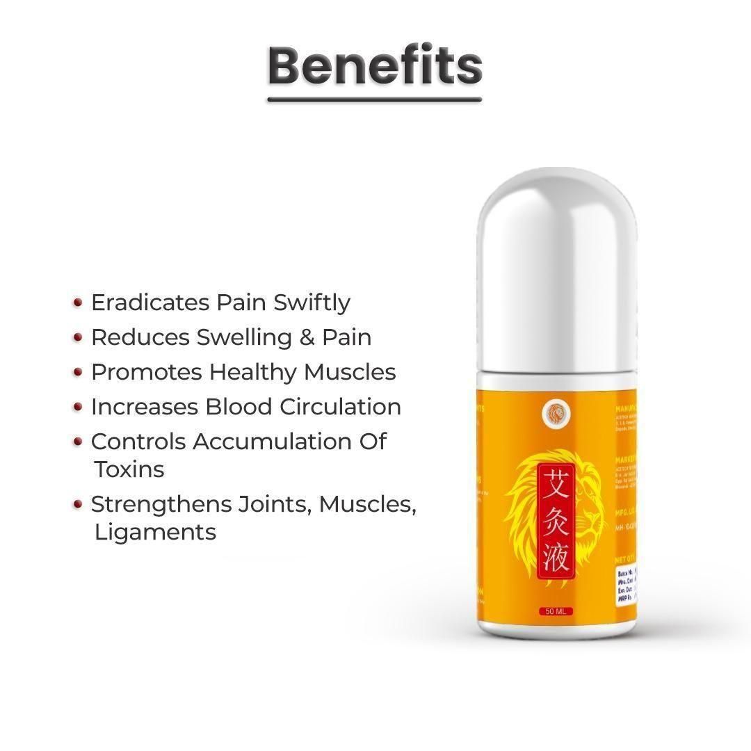 Wormwood Liquid Warm Body Joint Plaster Easily Absorbed Roll On 50 ML (Pack of 2)