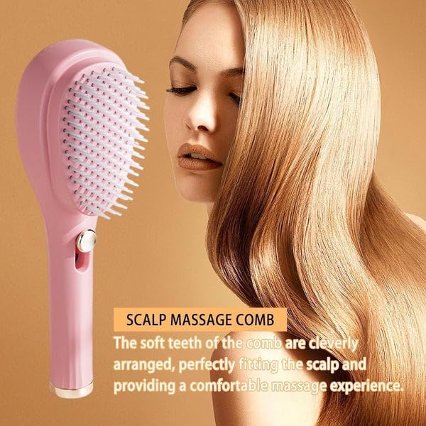 SOVELY Big Size Self Cleaning Hairbrush, One-Click Cleaning Comb, Anti-Static Massage Comb with Self-Cleaning 2 in 1