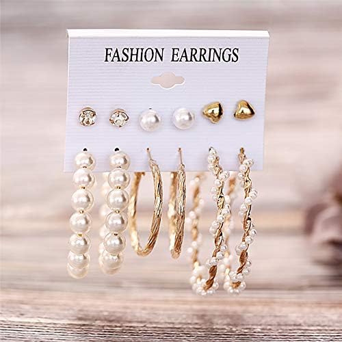 Combo Big Pearl Earrings Female Elegant Bow Earrings Multi Designs Stunning Earrings For Women Girls Combo of 7 Pair Earrings for Girls and Women Western Earring set For Office, Party, Korean fashion