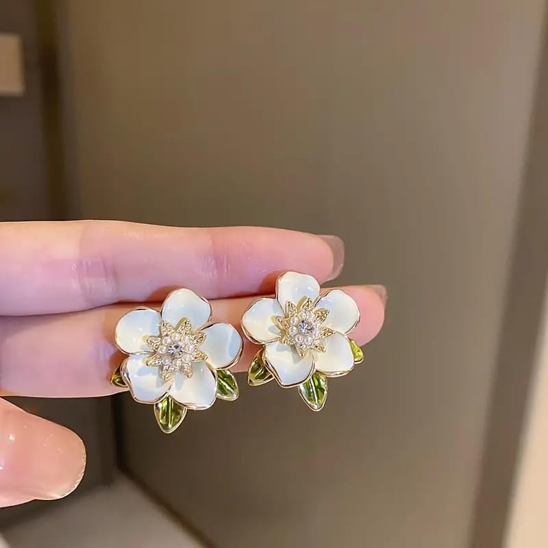 Combo Combo Earrings Pastel Petals Drop Earrings Latest Yellow Flower Design Drop Earrings For Girls And Women Drops Danglers Flower And Leaf Stud Earrings For Office Party Casual wear