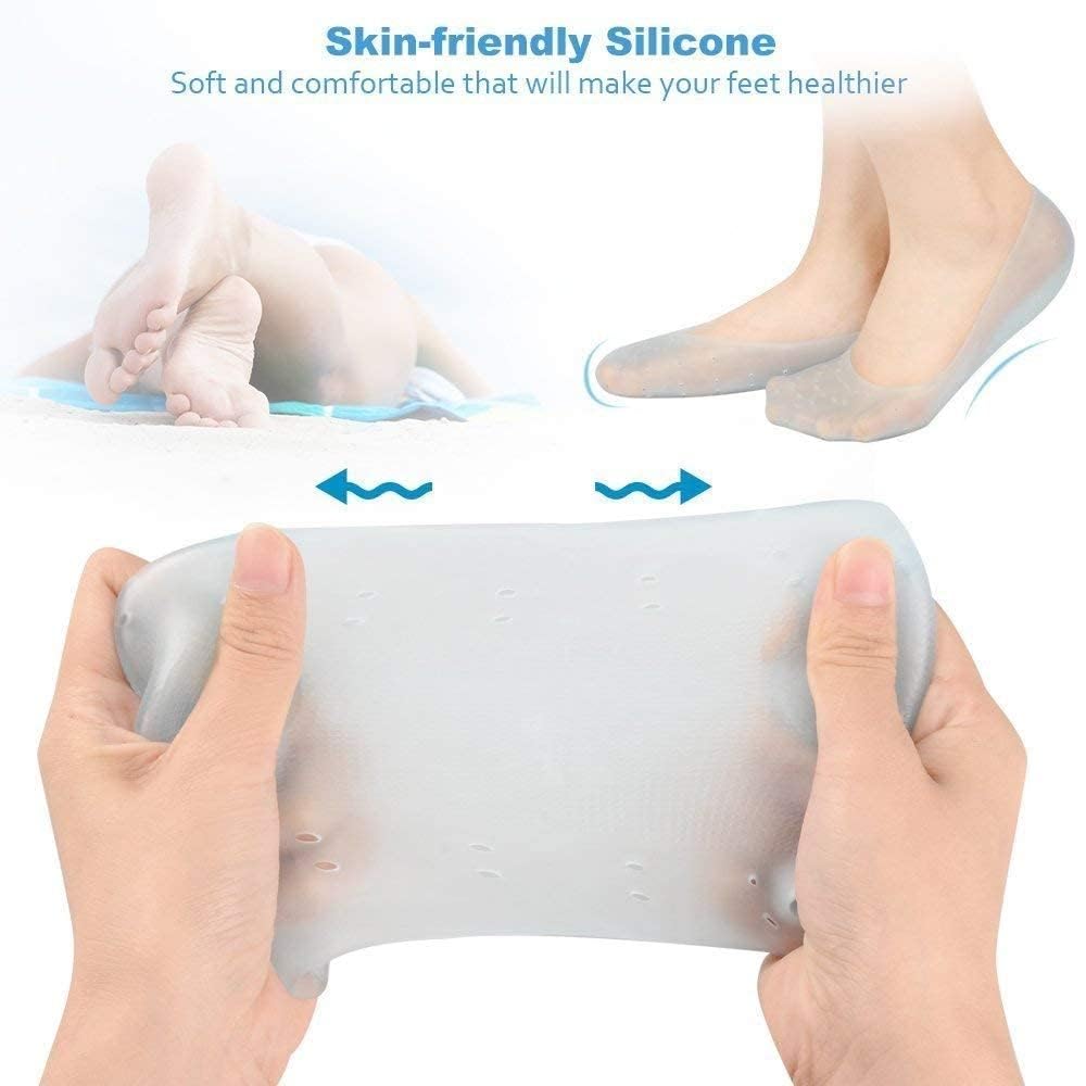 Sovely Anti Crack Silicone Gel Foot Protector Moisturizing Socks for Foot-Care and Heel Cracks Socks for Cracked Feet Heel Pad For Feet, Silicon Heel Pad For Women Pain Relief, Crack Heel Repair Socks Full Length Silicone Gel Foot Protector 1 Pair