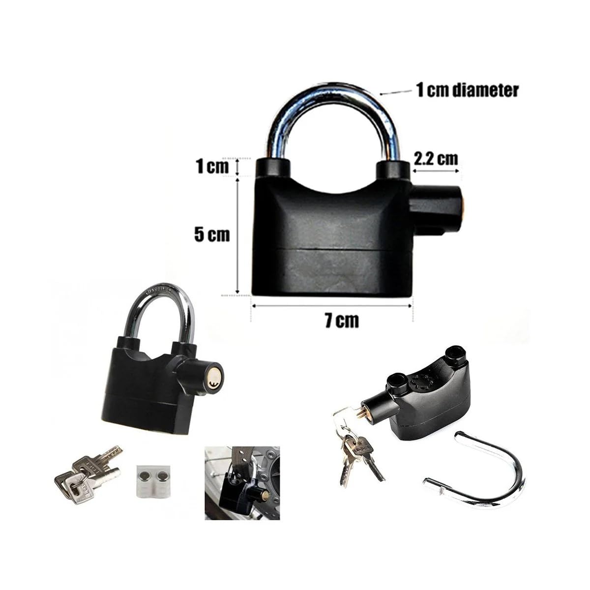 Heavy Duty Waterproof Anti-Theft Siren Alarm Padlock