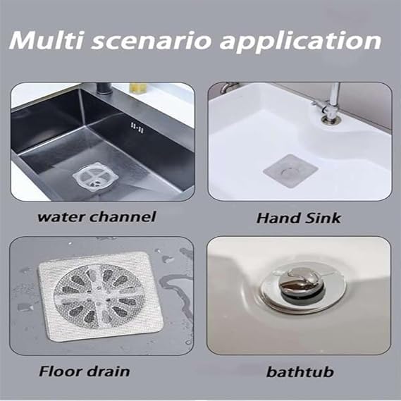 Shower Drain Hair Catcher Mesh Stickers Pack of 15
