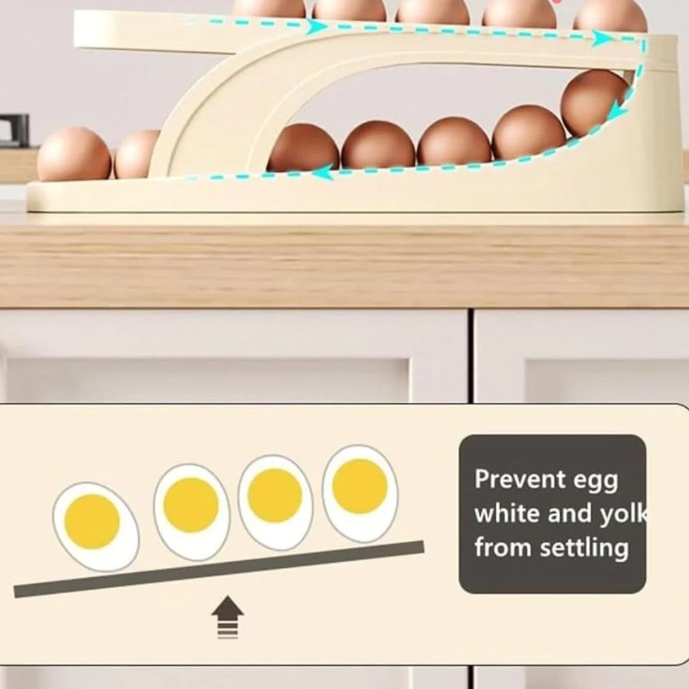 Automatically Rolling Egg Holder Container Display Rack