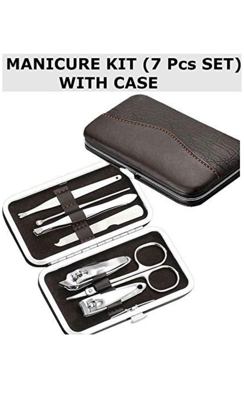 SOVELY 7 In 1 Manicure Kit, pedicure tools for feet, Nail Clipper, Manicure Pedicure kit for women and Men Grooming Kit, Acne Needle, Nail Filer Kit Professional Manicure Pedicure Set With Case