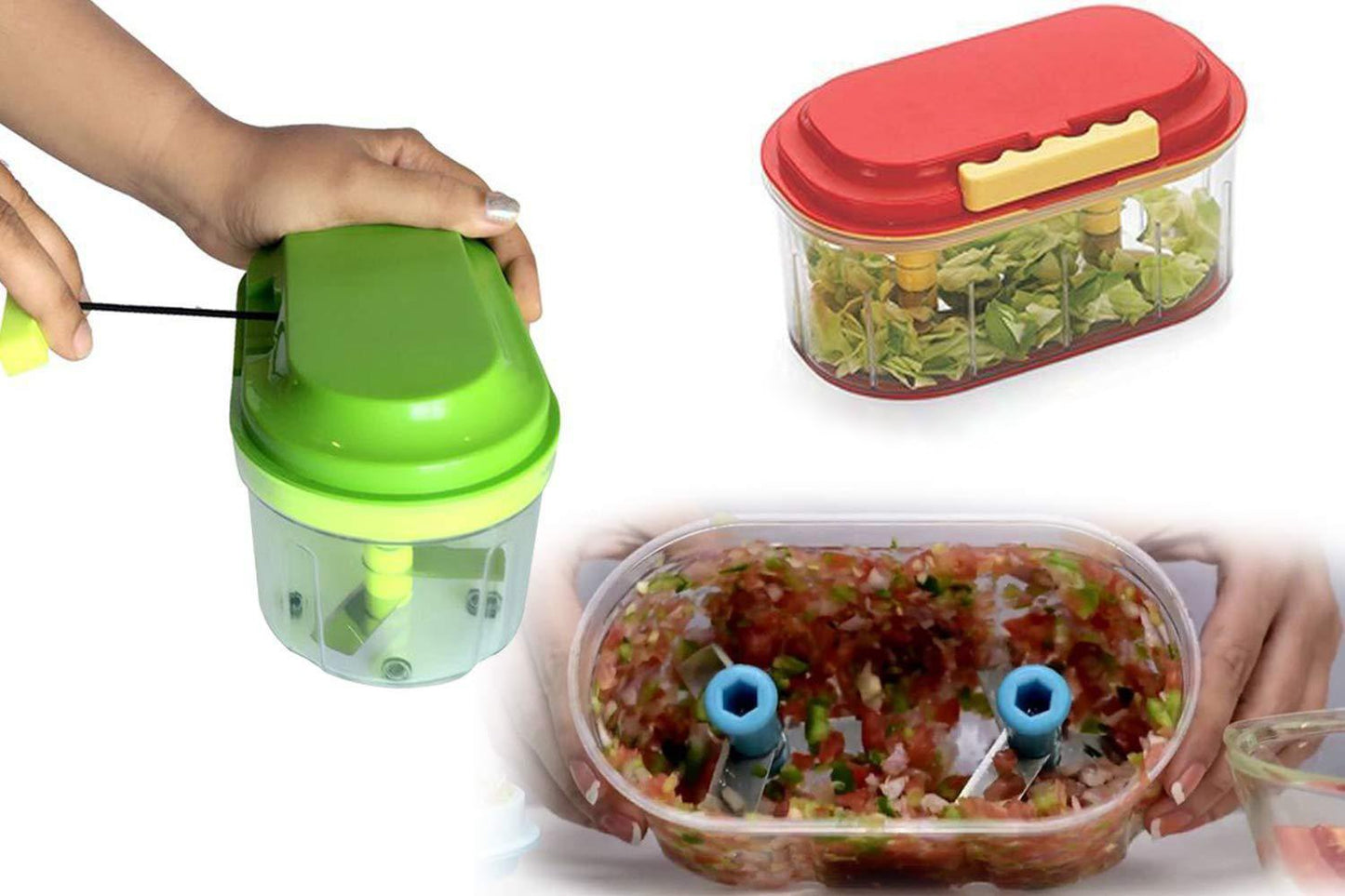 0071 Plastic Vegetable Chopper (1000 ml) Your Brand