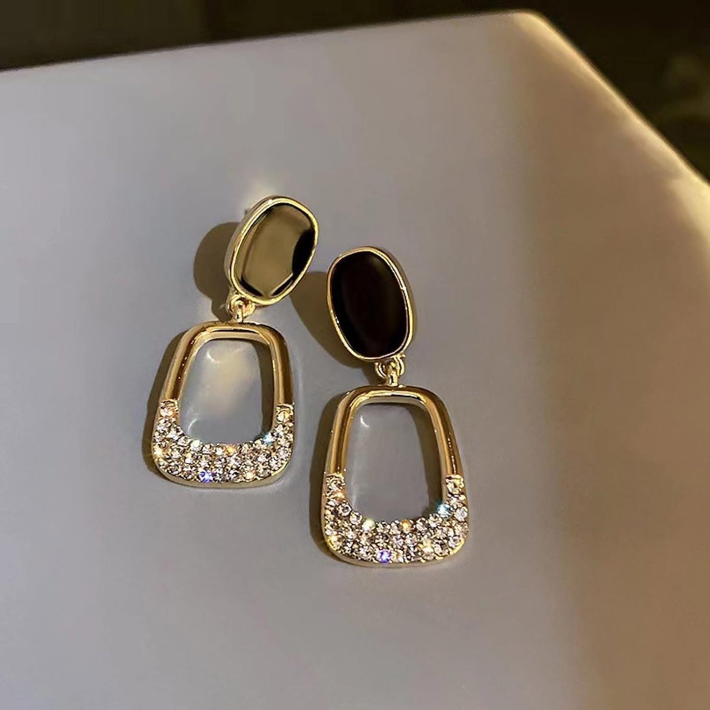 Combo Korean Triinkkets Geometric Pendant Earrings Korean Women's Zircon Opal Earring Pearly Tales Stud Earrings, Multi Design Earrings Combo Earrings for Women, 7 Pairs