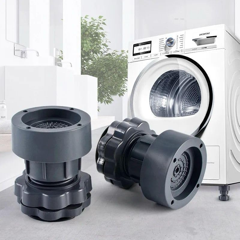 SOVELY Washing Machine Vibration Pads - Adjustable Dryer Shock & Noise Cancelling Pads, Anti Vibration Pads for Washing Machine Support, Height Adjustment Feet for Refrigerators - 4 Pcs Set
