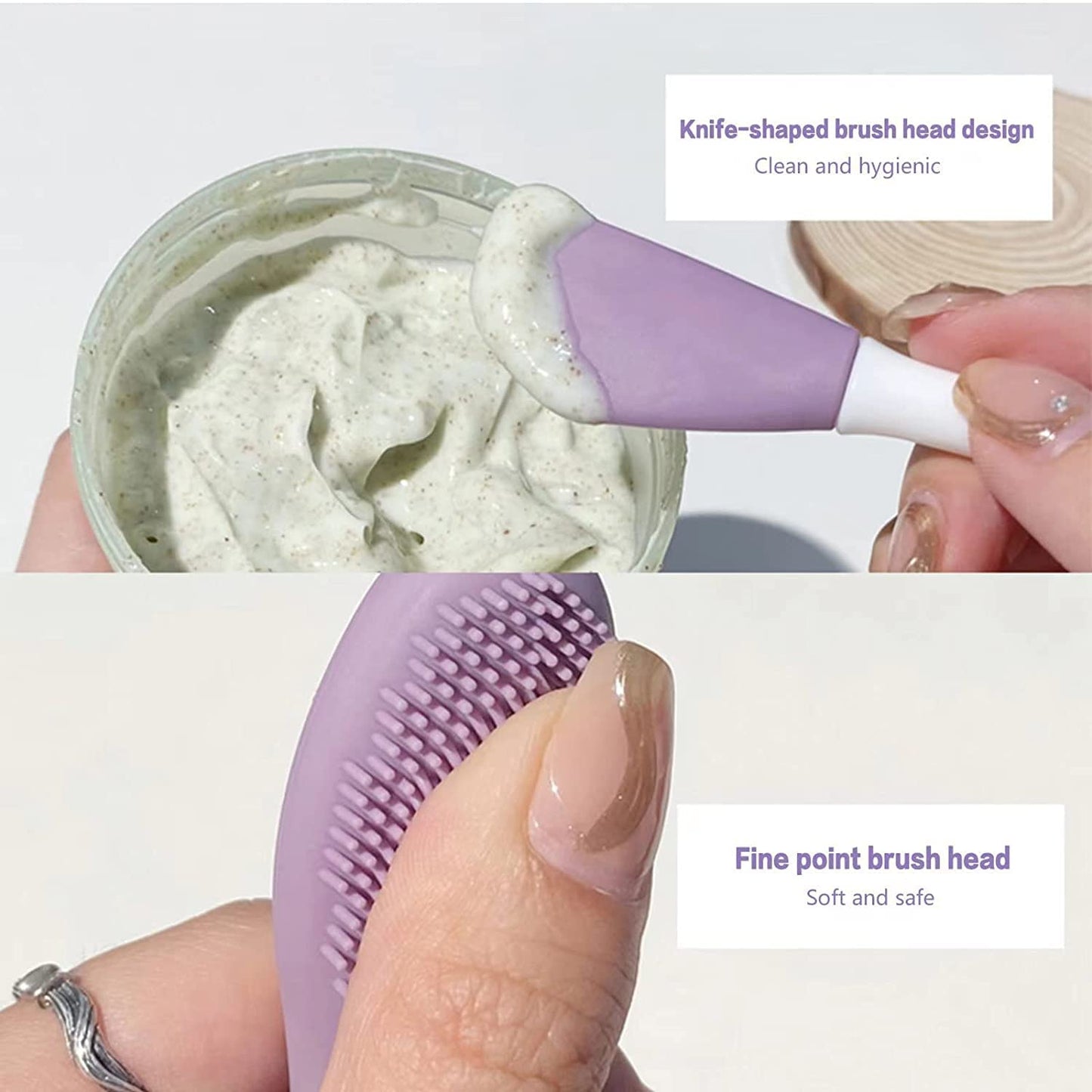 Double-headed Silicone Face Mask Applicator Brush For Face Cleansing And Applying Mask Salon Special Facial Brush Tool (Pack Of 2)
