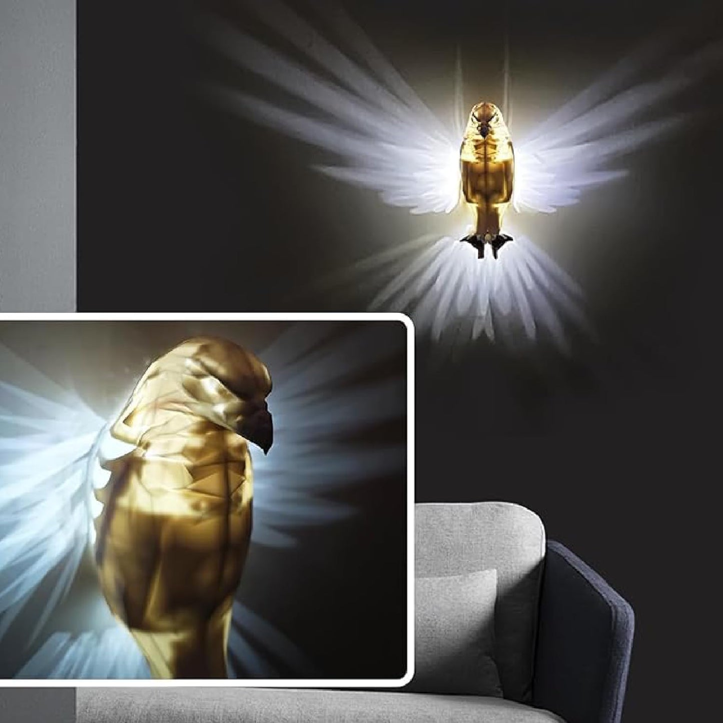 Eagle Wall Light,3D Owl Wall Light, Animals Led Owl Eagle Lamp Night Light, 3D Night Lamp Wall Led Home Decoration Lamp