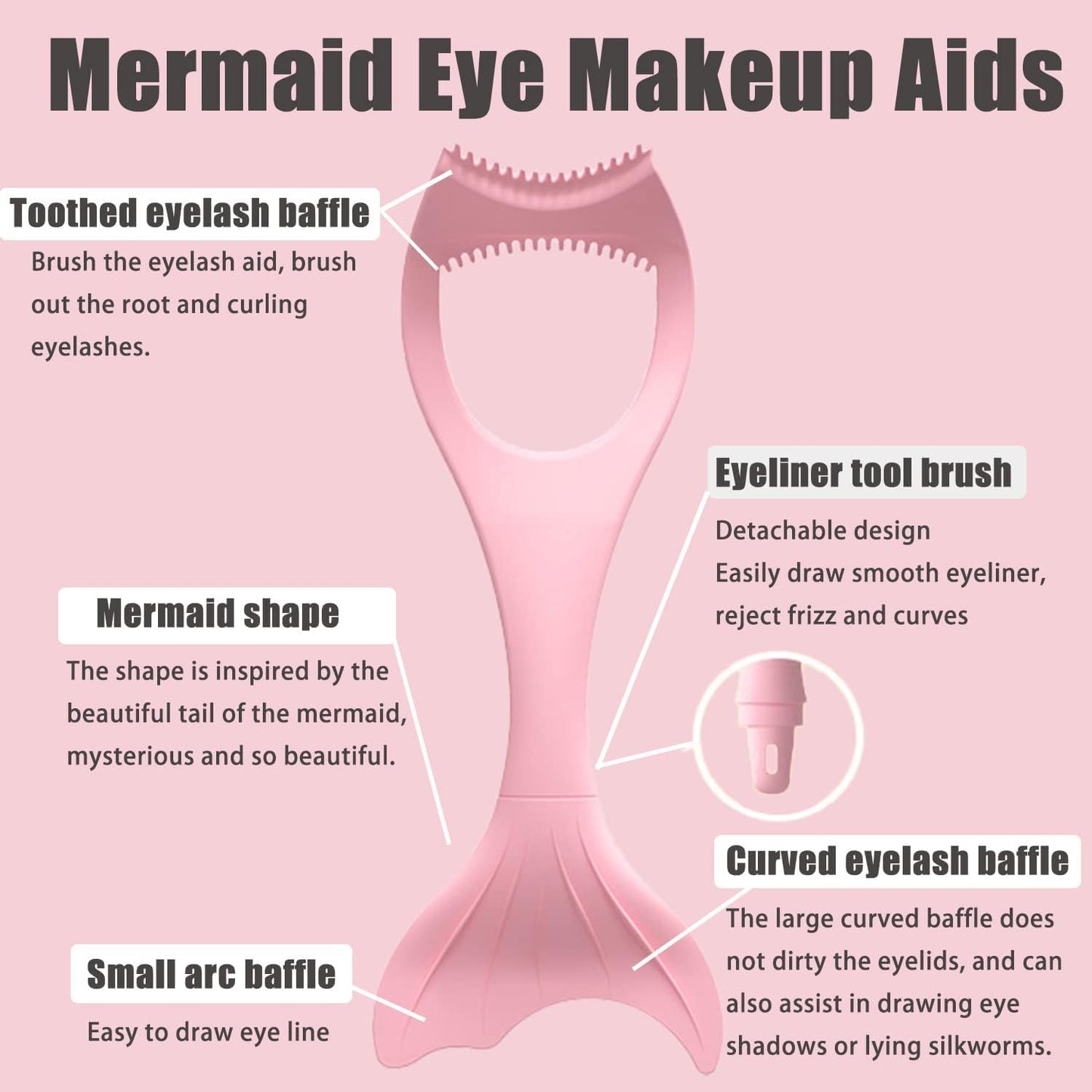 Mascara Guard, Silicone Mascara Shield Applicator, Eyelash Comb Cosmetic Tool, Reusable Makeup Eyelash Tool, Detachable Silicone Eyeliner Stencils Wing Eyelashes Brush Curler Comb Eye Makeup Tool, 1 Pcs