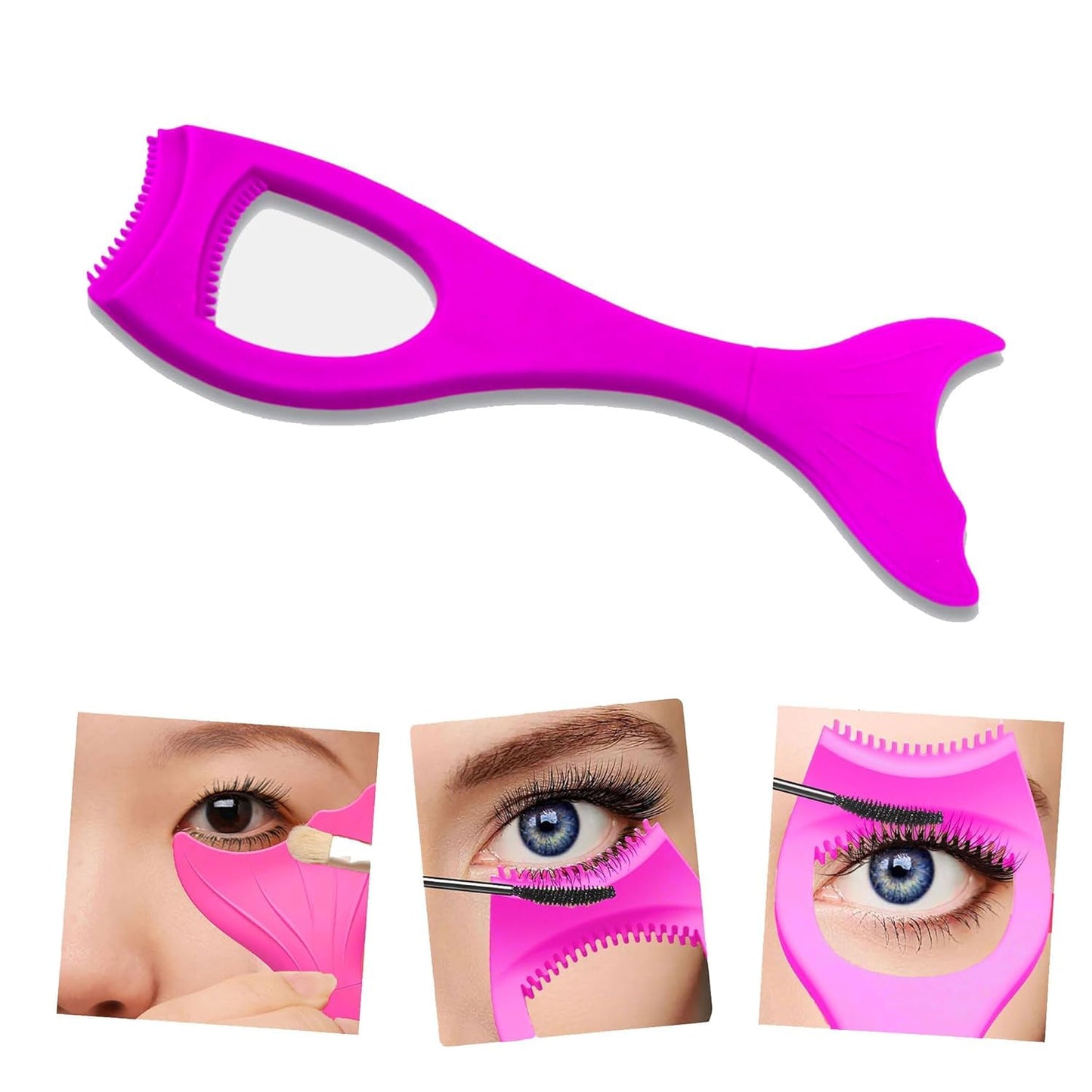 Mascara Guard, Silicone Mascara Shield Applicator, Eyelash Comb Cosmetic Tool, Reusable Makeup Eyelash Tool, Detachable Silicone Eyeliner Stencils Wing Eyelashes Brush Curler Comb Eye Makeup Tool, 1 Pcs
