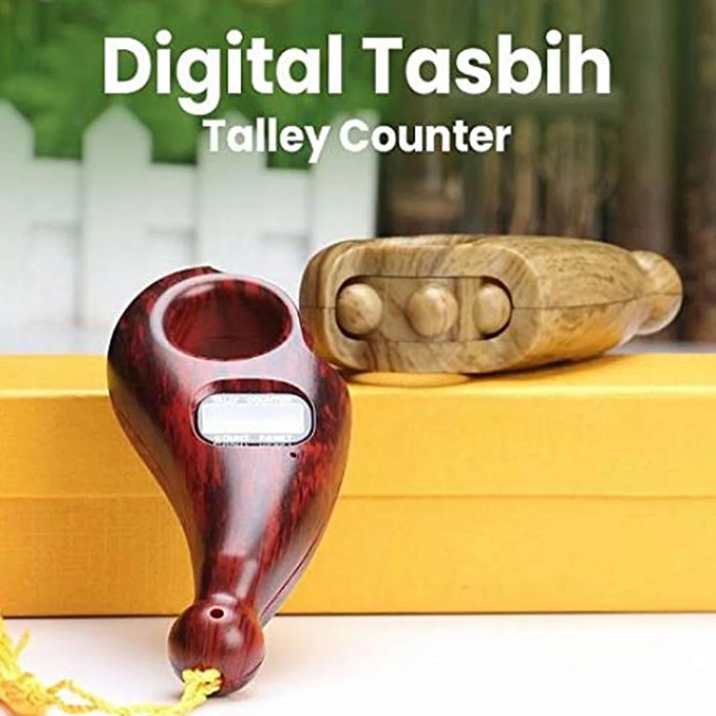 Digital Tasbih Tally Counter, Wooden Look Religious Tally Counter, Digital Beads for Zikr/Naam Jaap