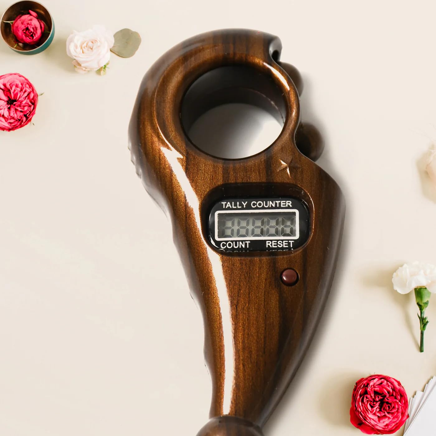 Digital Tasbih Tally Counter, Wooden Look Religious Tally Counter, Digital Beads for Zikr/Naam Jaap
