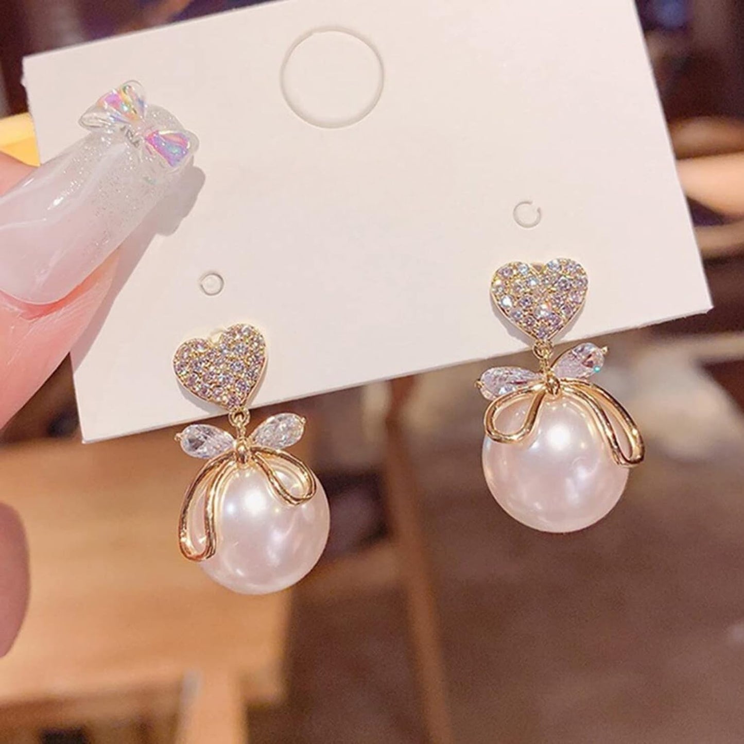 Combo Big Pearl Earrings Female Elegant Bow Earrings Multi Designs Stunning Earrings For Women Girls Combo of 7 Pair Earrings for Girls and Women Western Earring set For Office, Party, Korean fashion