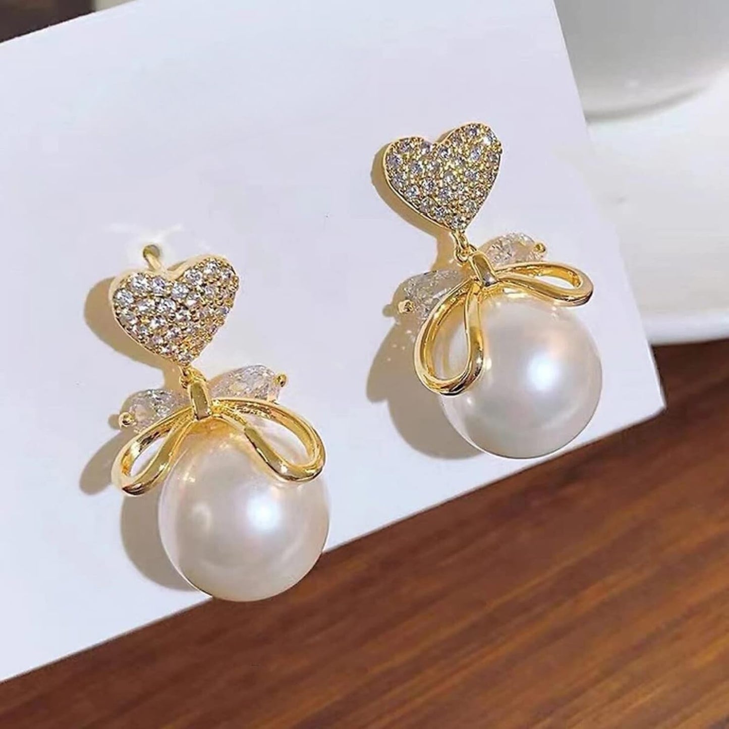 Combo Big Pearl Earrings Female Elegant Bow Earrings Multi Designs Stunning Earrings For Women Girls Combo of 7 Pair Earrings for Girls and Women Western Earring set For Office, Party, Korean fashion