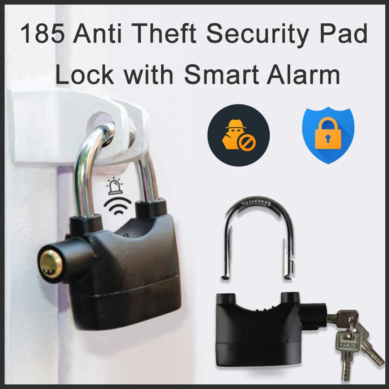 Heavy Duty Waterproof Anti-Theft Siren Alarm Padlock