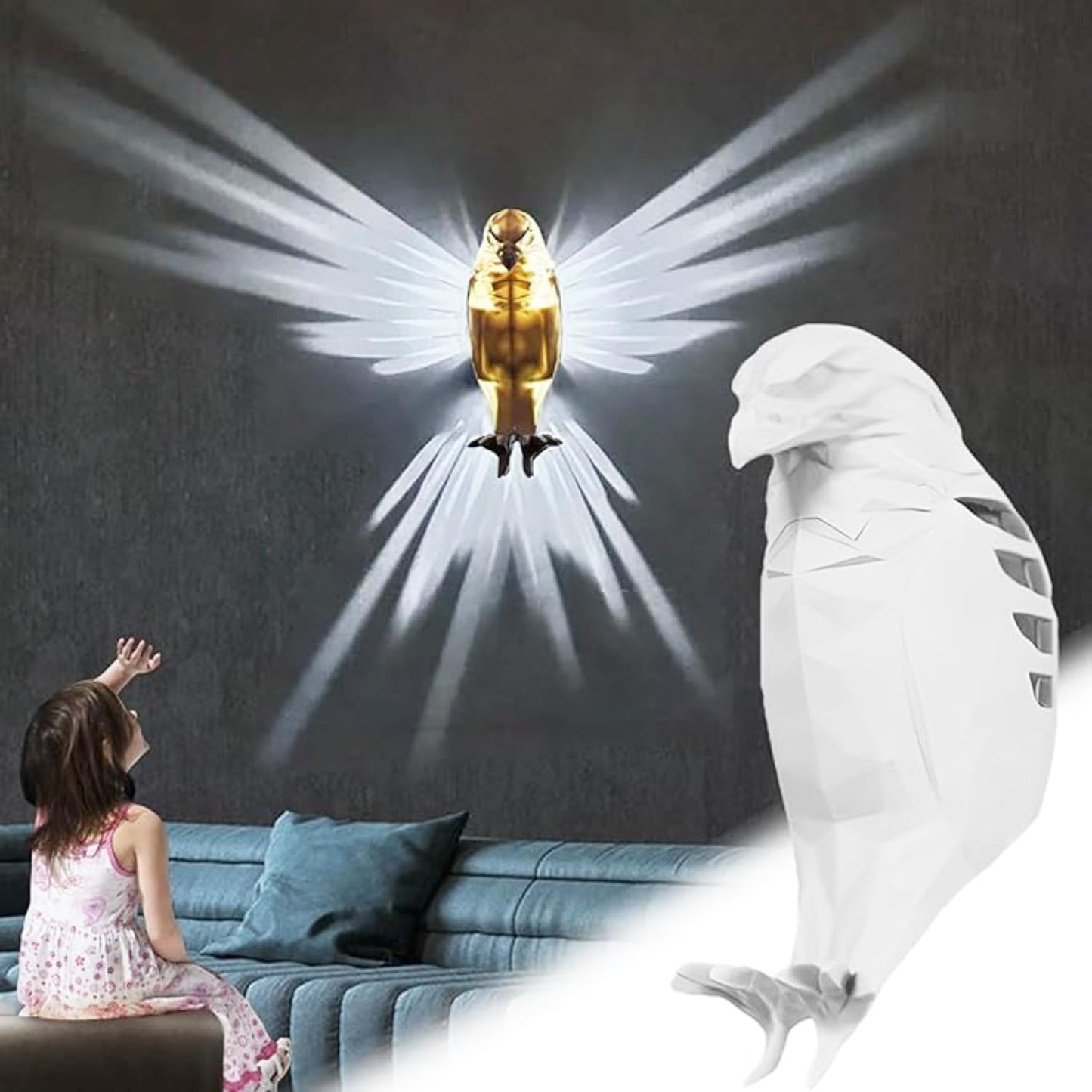 Eagle Wall Light,3D Owl Wall Light, Animals Led Owl Eagle Lamp Night Light, 3D Night Lamp Wall Led Home Decoration Lamp