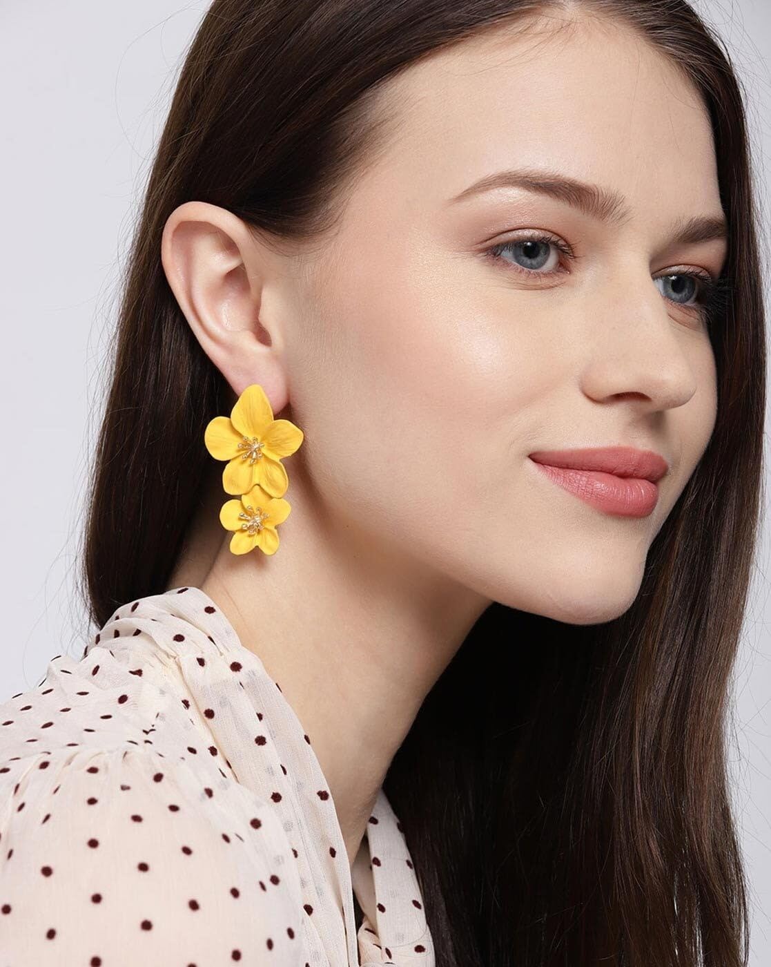 Combo Combo Earrings Pastel Petals Drop Earrings Latest Yellow Flower Design Drop Earrings For Girls And Women Drops Danglers Flower And Leaf Stud Earrings For Office Party Casual wear