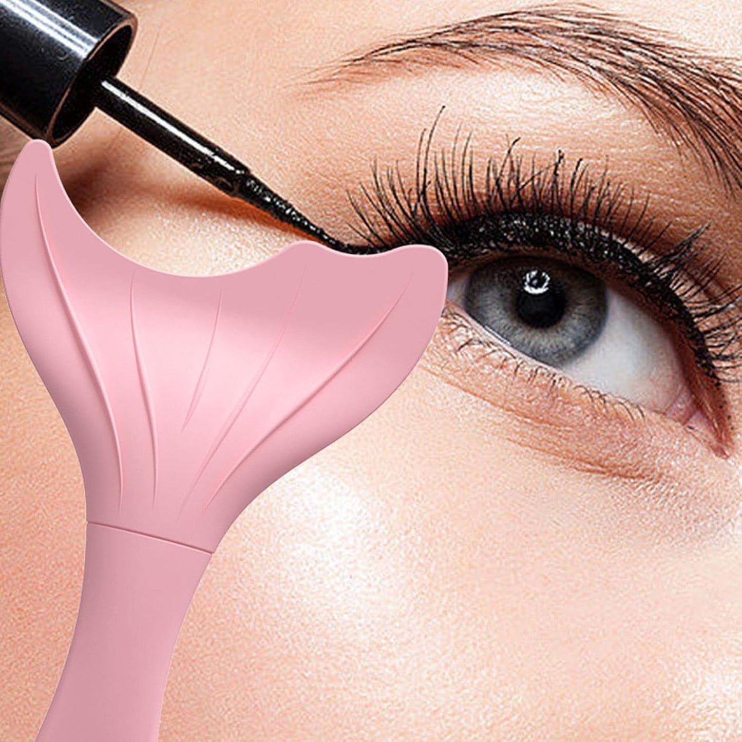 Mascara Guard, Silicone Mascara Shield Applicator, Eyelash Comb Cosmetic Tool, Reusable Makeup Eyelash Tool, Detachable Silicone Eyeliner Stencils Wing Eyelashes Brush Curler Comb Eye Makeup Tool, 1 Pcs