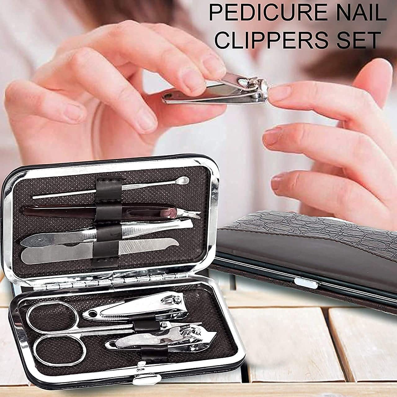 SOVELY 7 In 1 Manicure Kit, pedicure tools for feet, Nail Clipper, Manicure Pedicure kit for women and Men Grooming Kit, Acne Needle, Nail Filer Kit Professional Manicure Pedicure Set With Case