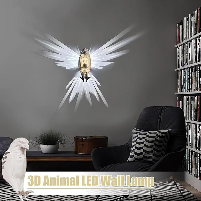 Eagle Wall Light,3D Owl Wall Light, Animals Led Owl Eagle Lamp Night Light, 3D Night Lamp Wall Led Home Decoration Lamp