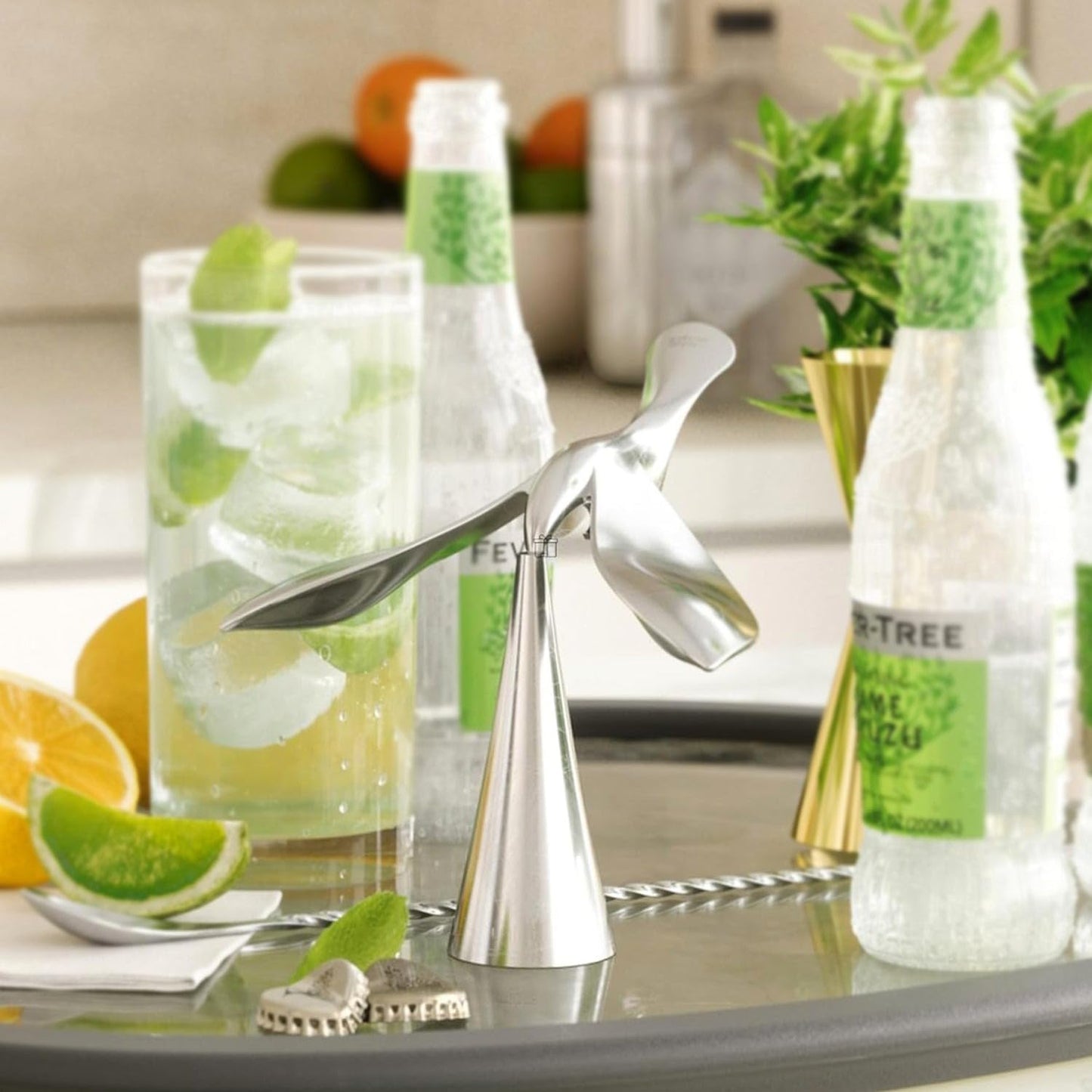 Metallic Bird-Shaped Balancing Bottle Opener, Zinc Alloy, Multifunction