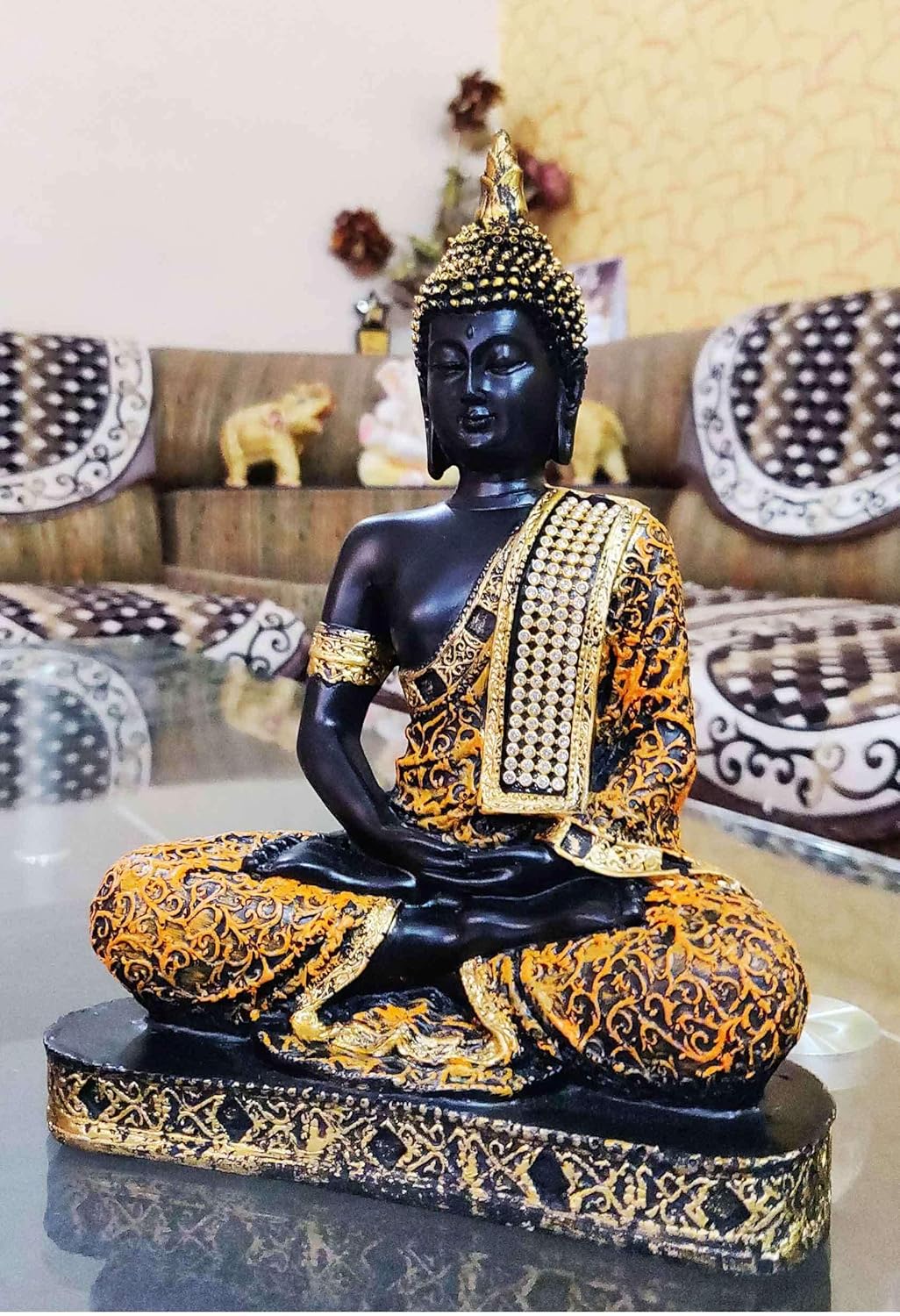 SOVELY Beautiful Sitting Buddha Idol Statue for Home & Garden Living Room | Healing Spirit Blessing Buddha Statue 07