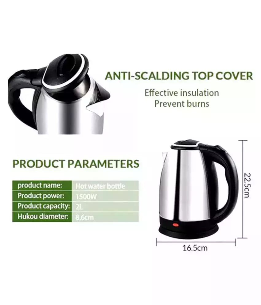 Scarlett 1500W 2 Liter Stainless Steel Electric Kettle